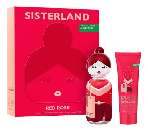 BENETTON SISTERLAND RED ROSE ESTUCHE MUJER 80ML+CREMA