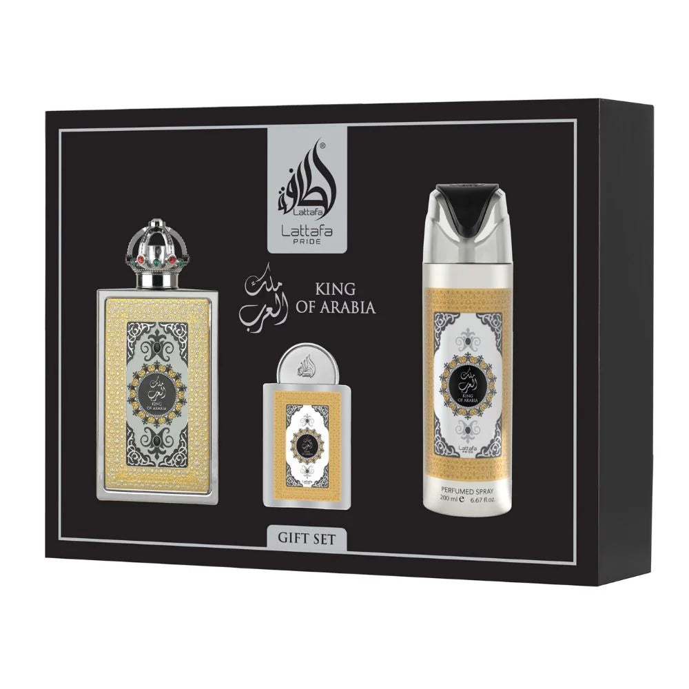 LATTAFA KING OF ARABIA EDP ESTUCHE UNISEX 100ML+20ML+DEO