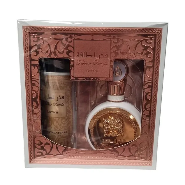 LATTAFA FAKHAR WHITE EDP ESTUCHE MUJER 100ML+DESODORANTE