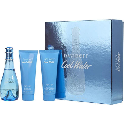 DAVIDOFF COOL WATER EDT ESTUCHE MUJER 100ML+GEL+CREMA