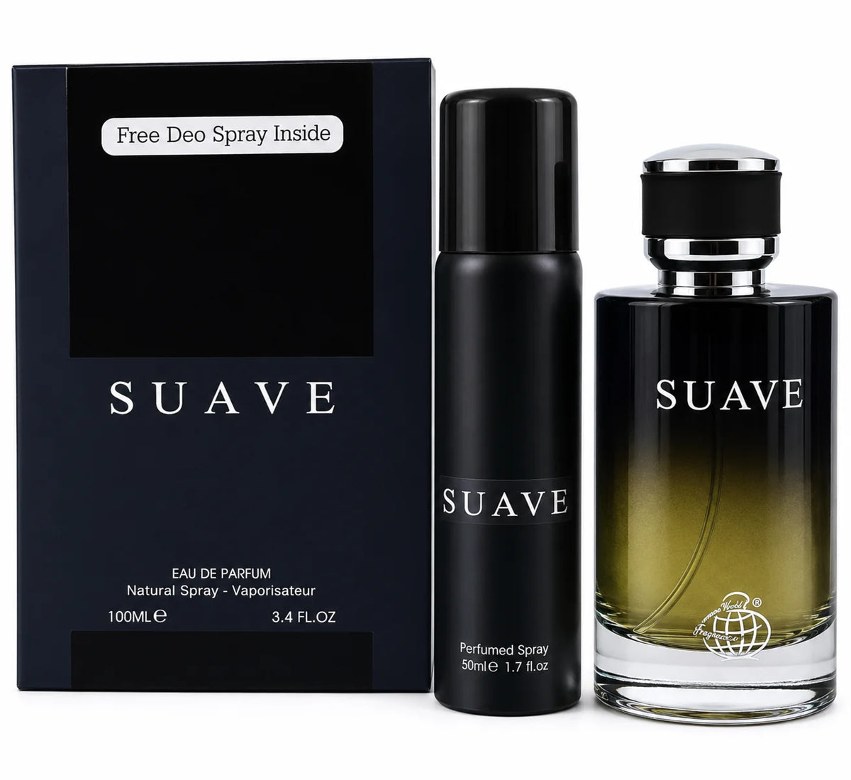 FRAGRANCE WORLD SUAVE EDP ESTUCHE HOMBRE 100ML+DEO