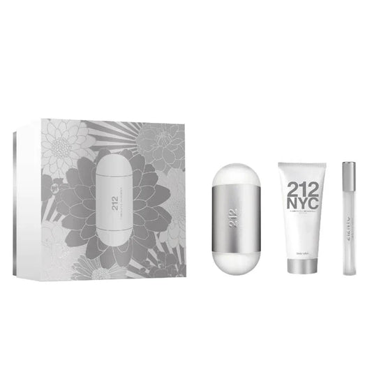 CAROLINA HERRERA 212 GRIS ESTUCHE MUJER 100ML+10ML+CREMA