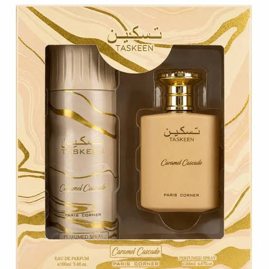 LATTAFA TASKEEN CARAMEL CASCADE ESTUCHE EDP UNISEX 100ML+DEO